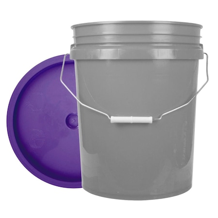World Enterprises Bucket, 12 in H, Gray and Purple 5GRY,345PPL